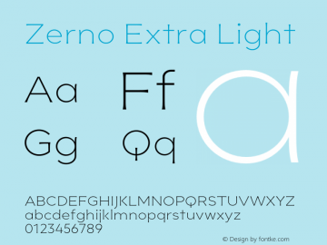 Zerno-ExtraLight Version 1.000图片样张
