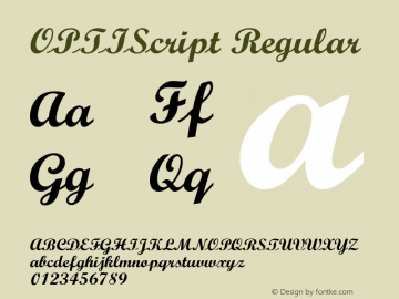 OPTIScript Regular Version 001.000 Font Sample