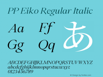PP Eiko Regular Italic Version 1.000图片样张