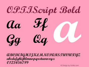 OPTIScript Bold 001.000 Font Sample