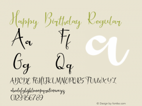 Happy Birthday Version 1.001;Fontself Maker 3.5.4图片样张