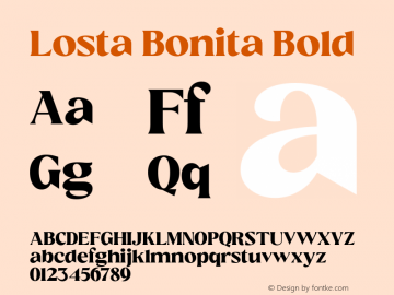 Losta Bonita Bold Version 1.000;hotconv 1.0.109;makeotfexe 2.5.65596图片样张