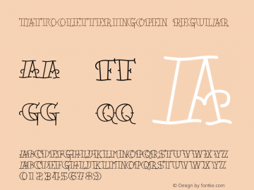 TattooLetteringOpen Regular Macromedia Fontographer 4.1.5 10/2/02 Font Sample