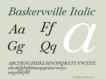 Baskervville Italic Version 1.001图片样张