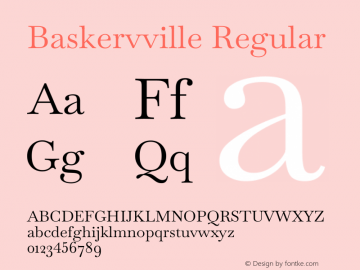 Baskervville Regular Version 1.001图片样张