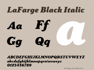 LaFarge Black Italic Version 1.000;FEAKit 1.0图片样张