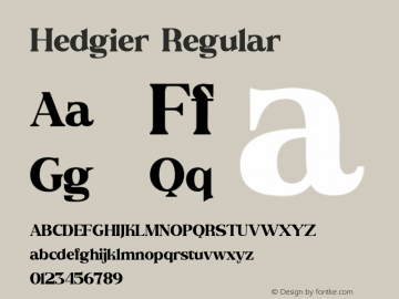 Hedgier Version 1.00;July 25, 2021;FontCreator 13.0.0.2683 64-bit图片样张