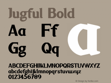 Jugful Bold Version 1.001;Fontself Maker 3.5.4图片样张