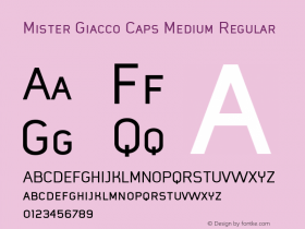 Mister Giacco Caps Medium Regular Version 001.000 Font Sample