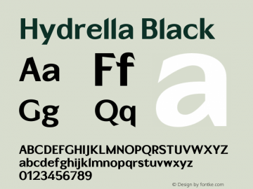 Hydrella Black Version 1.000;hotconv 1.0.109;makeotfexe 2.5.65596图片样张