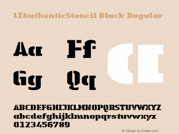 Linotype Authentic Stencil Black Version 1.0; 2000; initial release图片样张