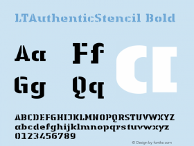 Linotype Authentic Stencil Heavy Version 1.0; 2000; initial release图片样张