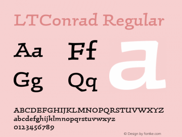 Linotype Conrad Regular Version 1.0; 2000; initial release图片样张