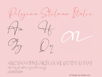 Pelgona Stilman Italic Version 1.00;August 3, 2021;FontCreator 13.0.0.2683 64-bit图片样张