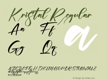 Kristal Version 1.00;August 2, 2021;FontCreator 13.0.0.2683 64-bit图片样张