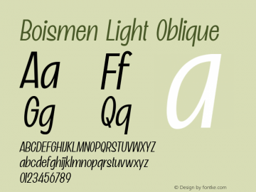 Boismen Light Oblique Version 1.000图片样张