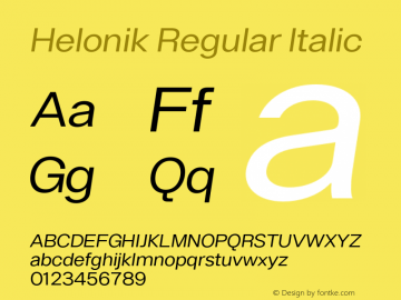 Helonik Regular Italic 1.000图片样张