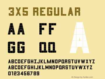 3x5 Regular Macromedia Fontographer 4.1.5 9/22/07 Font Sample