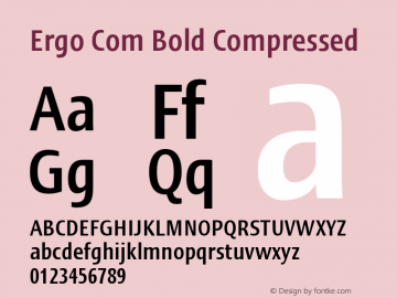 Linotype Ergo Com Bold Compressed Version 1.01图片样张