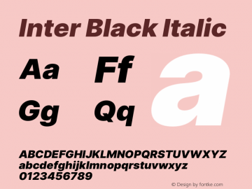 Inter Black Italic Version 3.009;git-88e3c6a60图片样张