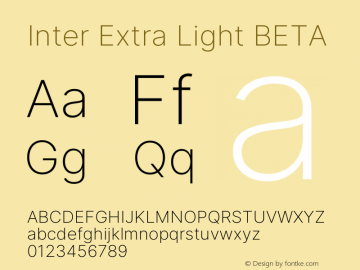Inter Extra Light BETA Version 3.010;git-5ec5be088图片样张