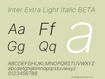 Inter Extra Light Italic BETA Version 3.010;git-5ec5be088图片样张