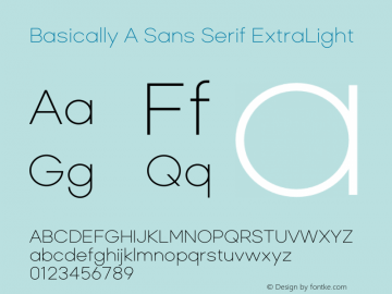Basically A Sans Serif ExtraLight 1.000图片样张