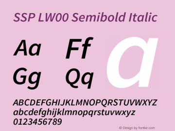 SSP LW00 Semibold Italic Version 1.075;hotconv 1.0.109;makeotfexe 2.5.65596图片样张