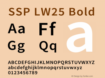 SSP LW25 Semibold Version 2.020;hotconv 1.0.109;makeotfexe 2.5.65596图片样张