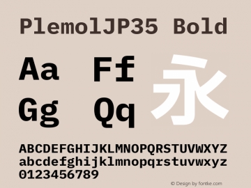 PlemolJP35 Bold Version 0.0.1 ; ttfautohint (v1.8.3) -l 6 -r 45 -G 200 -x 14 -D latn -f none -a qsq -W -X 