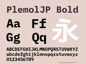 PlemolJP Bold Version 0.0.2 ; ttfautohint (v1.8.3) -l 6 -r 45 -G 200 -x 14 -D latn -f none -a qsq -W -X 