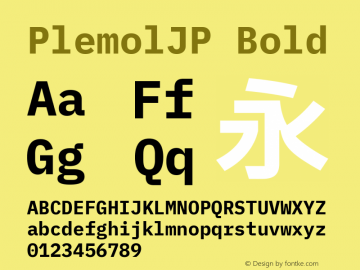 PlemolJP Bold Version 0.0.3 ; ttfautohint (v1.8.3) -l 6 -r 45 -G 200 -x 14 -D latn -f none -a qsq -W -X 