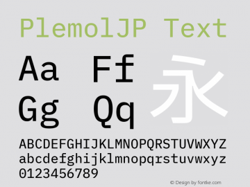 PlemolJP Text Version 0.0.3 ; ttfautohint (v1.8.3) -l 6 -r 45 -G 200 -x 14 -D latn -f none -a qsq -W -X 