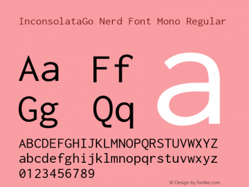 InconsolataGo Regular Nerd Font Complete Mono Version 1.013图片样张
