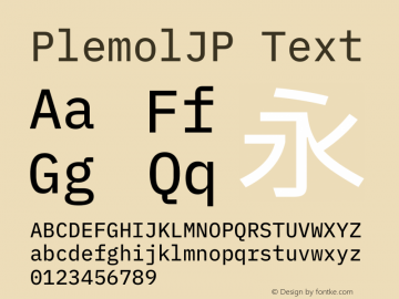 PlemolJP Text Version 0.0.5 ; ttfautohint (v1.8.3) -l 6 -r 45 -G 200 -x 14 -D latn -f none -a nnn -W -X 