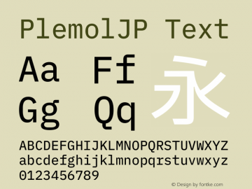 PlemolJP Text Version 0.1.0 ; ttfautohint (v1.8.3) -l 6 -r 45 -G 200 -x 14 -D latn -f none -a nnn -W -X 