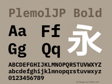 PlemolJP Bold Version 0.1.1 ; ttfautohint (v1.8.3) -l 6 -r 45 -G 200 -x 14 -D latn -f none -a nnn -W -X 
