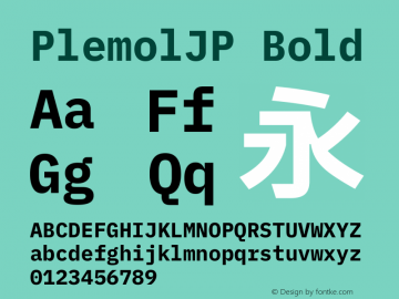 PlemolJP Bold Version 0.2.1 ; ttfautohint (v1.8.3) -l 6 -r 45 -G 200 -x 14 -D latn -f none -a nnn -W -X 