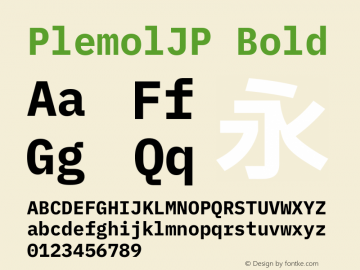 PlemolJP Bold Version 0.2.2 ; ttfautohint (v1.8.3) -l 6 -r 45 -G 200 -x 14 -D latn -f none -a nnn -W -X 