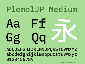 PlemolJP Medium Version 0.2.2 ; ttfautohint (v1.8.3) -l 6 -r 45 -G 200 -x 14 -D latn -f none -a nnn -W -X 