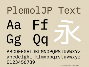 PlemolJP Text Version 0.2.2 ; ttfautohint (v1.8.3) -l 6 -r 45 -G 200 -x 14 -D latn -f none -a nnn -W -X 