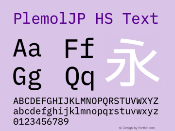 PlemolJP HS Text Version 0.2.2 ; ttfautohint (v1.8.3) -l 6 -r 45 -G 200 -x 14 -D latn -f none -a nnn -W -X 