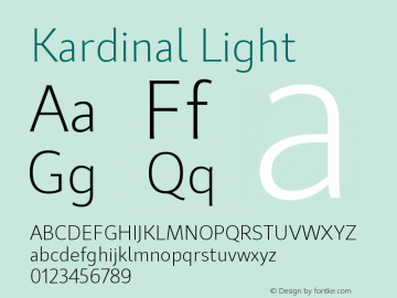 Kardinal-Light Version 1.000;PS 001.000;hotconv 1.0.88;makeotf.lib2.5.64775图片样张