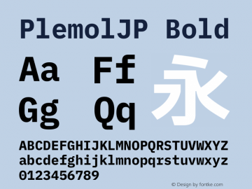 PlemolJP Bold Version 0.3.0 ; ttfautohint (v1.8.3) -l 6 -r 45 -G 200 -x 14 -D latn -f none -a nnn -W -X 