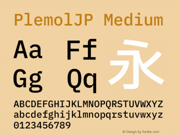 PlemolJP Medium Version 0.3.0 ; ttfautohint (v1.8.3) -l 6 -r 45 -G 200 -x 14 -D latn -f none -a nnn -W -X 