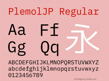 PlemolJP Regular Version 0.3.0 ; ttfautohint (v1.8.3) -l 6 -r 45 -G 200 -x 14 -D latn -f none -a nnn -W -X 