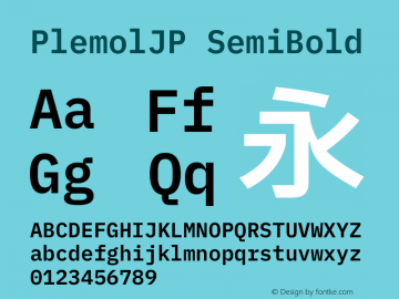 PlemolJP SemiBold Version 0.3.0 ; ttfautohint (v1.8.3) -l 6 -r 45 -G 200 -x 14 -D latn -f none -a nnn -W -X 