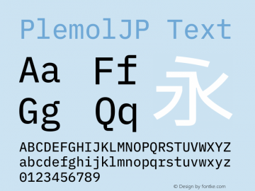 PlemolJP Text Version 0.3.0 ; ttfautohint (v1.8.3) -l 6 -r 45 -G 200 -x 14 -D latn -f none -a nnn -W -X 