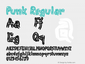 Punk Regular Macromedia Fontographer 4.1.5 7/8/04图片样张