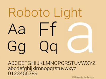 Roboto Light Version 2.137; 2017图片样张